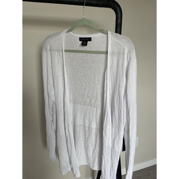 Tahari My Perfect Shape Open White cardigan Knit NWT 3XL Long Sleeve - Picture 1 of 9
